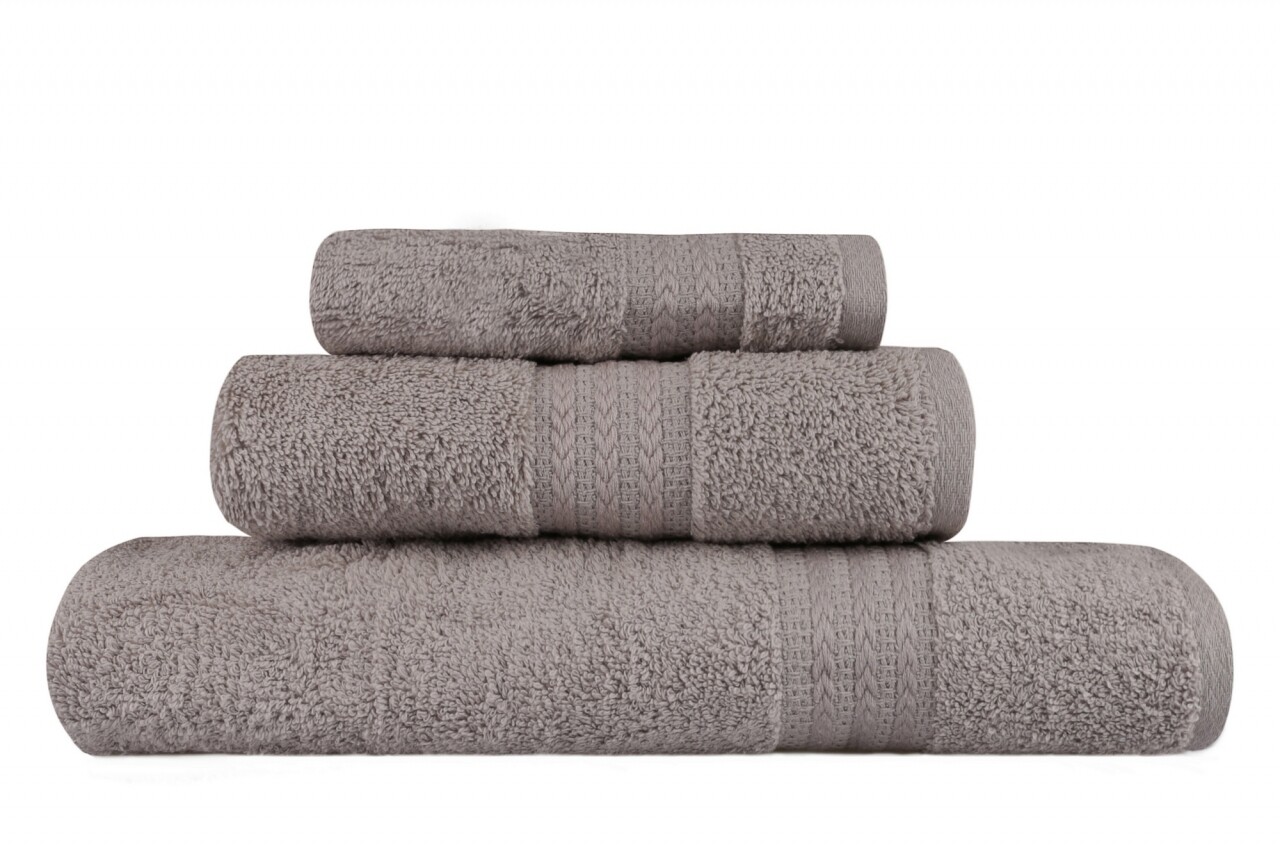 Set 3 prosoape de baie Simplicity, Hobby, 30 x 50 cm/50 x 90 cm/70 x 100 cm, 100% bumbac, gri - imagine 5